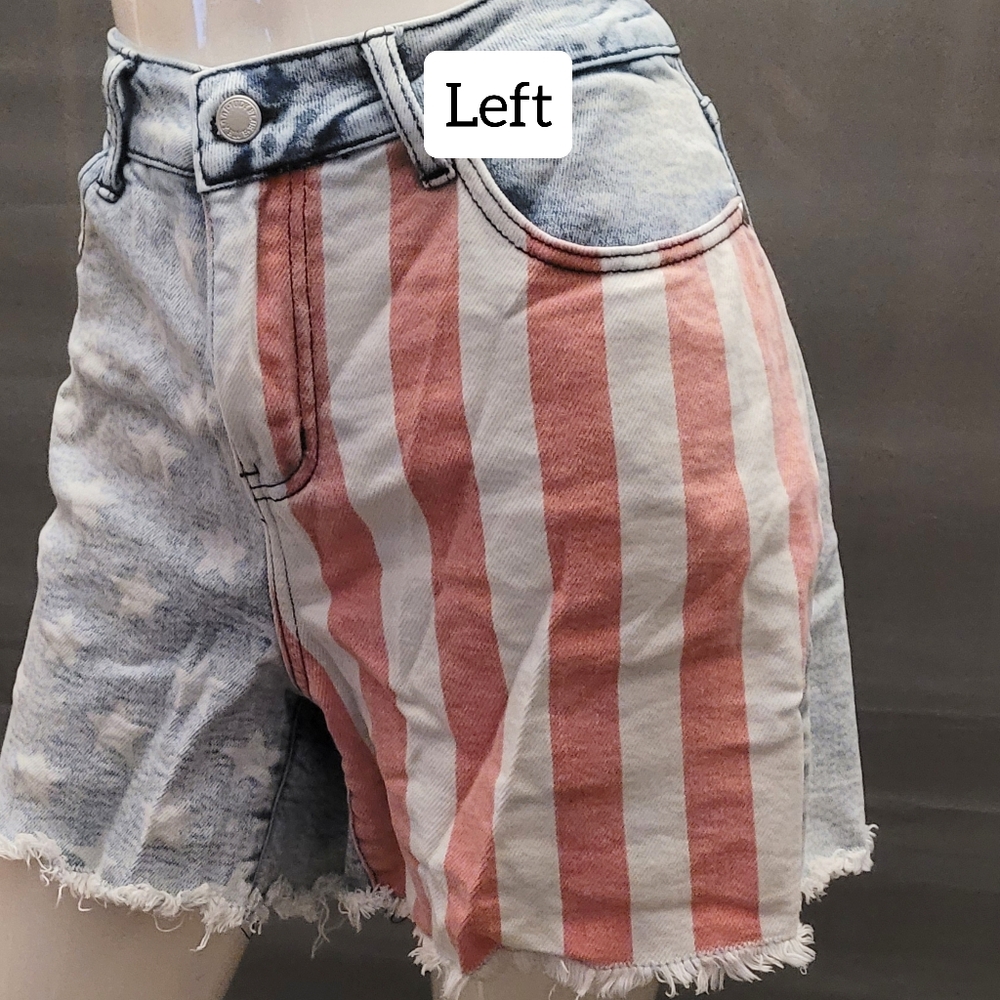 Stars + Stripes Cut Off Jean Shorts - Picture 10 of 12
